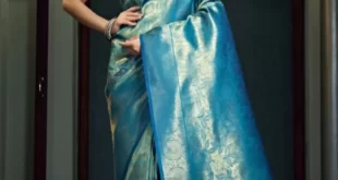 Beautiful blue color pure kanjiveram silk saree online