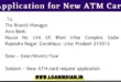 Application for New ATM Card