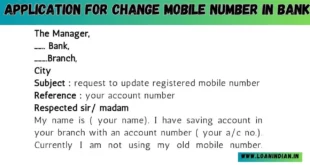 Application for Change Mobile Number in Bank 1